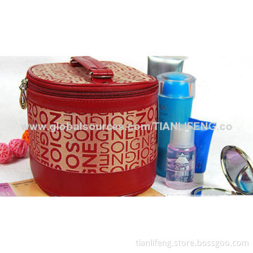 Polyester and PU Cosmetic Bag, High Capacity